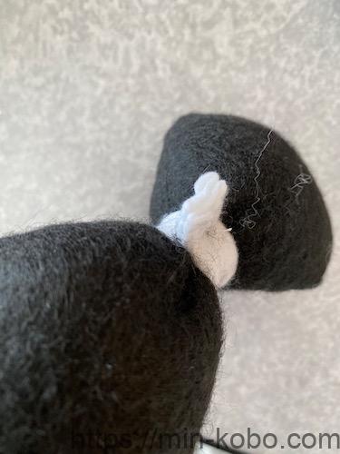 シェリーメイのリボン
裏返した中央のパーツを縫い合わせたところ